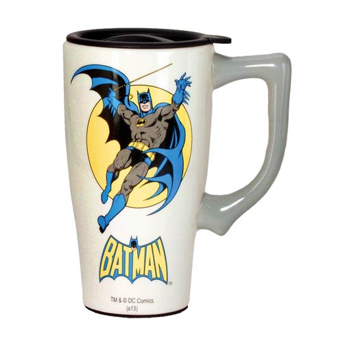 Batman White Travel Mug with Handle                         