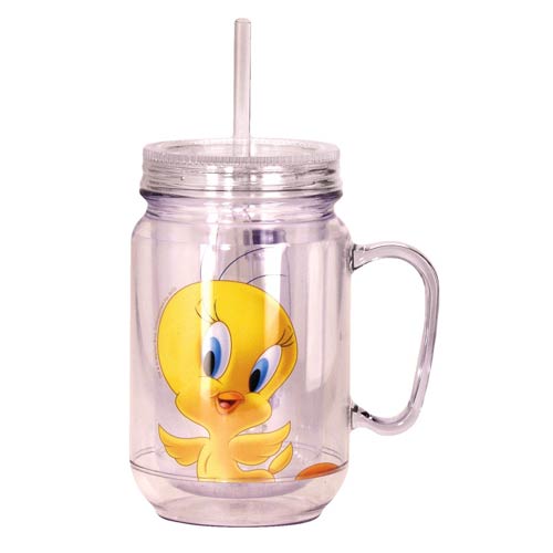 Looney Tunes Tweety Bird Clear Mason-Style Jar with Lid     