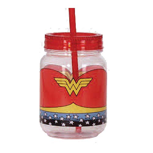 Wonder Woman Acrylic 18 oz. Mason-Style Jar with Lid        