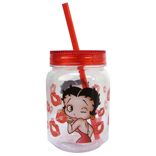 Betty Boop Kiss 18 oz. Mason-Style Jar with Lid             