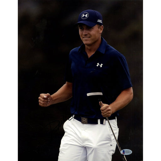 Jordan Spieth Signed Vertical 11x14 Photo Blue Shirt Beckett