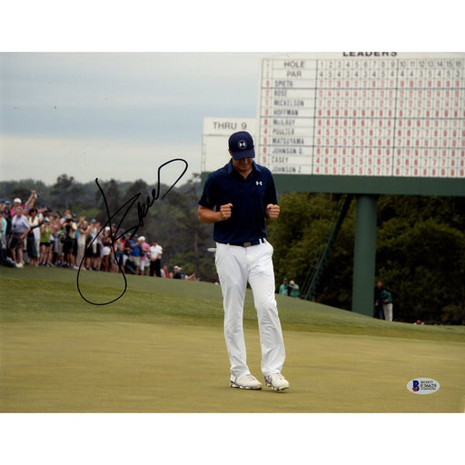 Jordan Spieth Signed Horizontal 11x14 Photo Blue Shirt Beckett