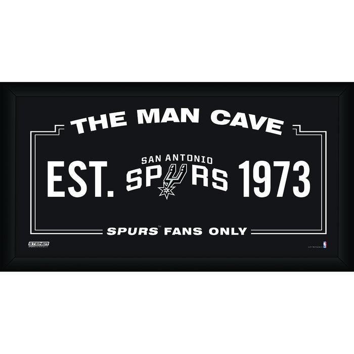 San Antonio Spurs Man Cave Sign 10x20 Framed Photo