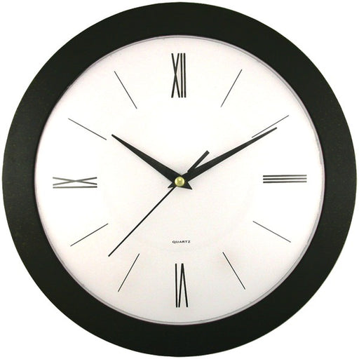 12IN ROUND WALL CLOCK BLK