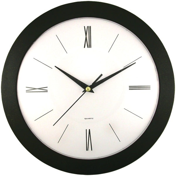 12IN ROUND WALL CLOCK BLK