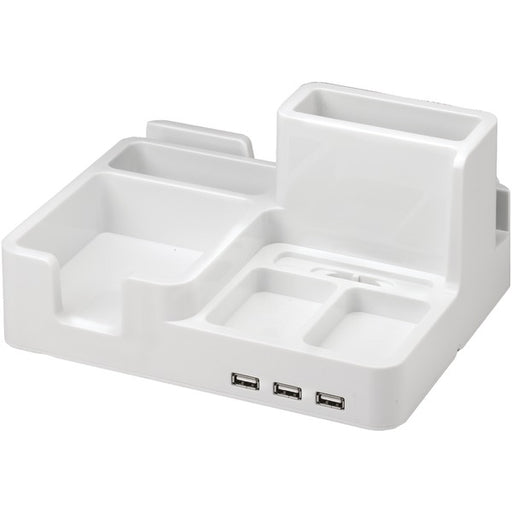 3USB DESK ORGNZR WHT