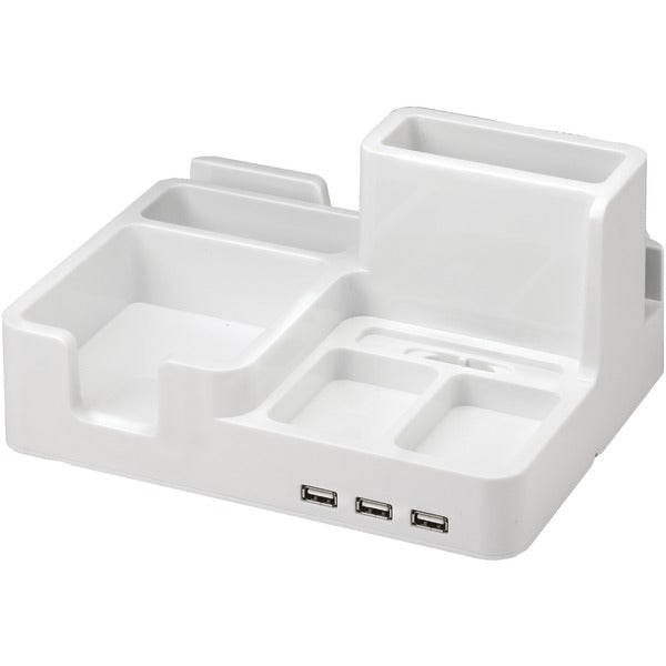 3USB DESK ORGNZR WHT