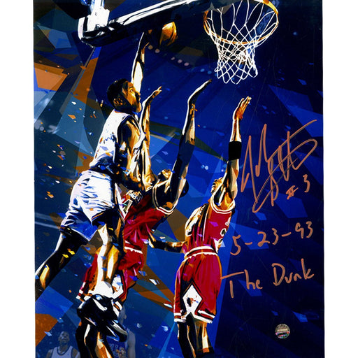 John Starks Signed The Dunk Graphic 8x10 Photo w/ "5-23-93, The Dunk" Insc