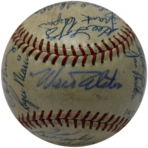 1962 Multi Signed OAL Baseball 28 Sigs JSA (Alston  Ford  Roberts  Stengel HOF)