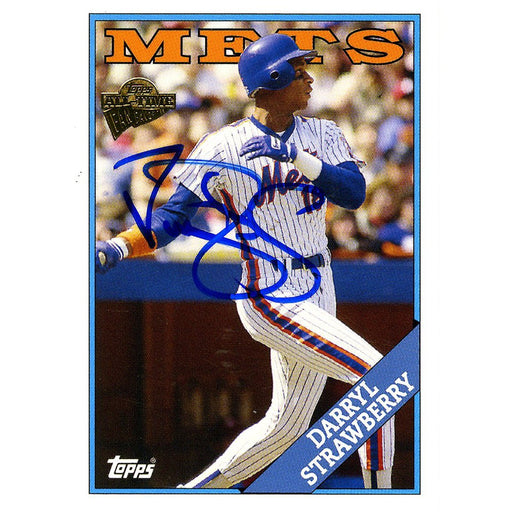 Darryl Strawberry Signed 2005 Topps Card - Mets - All time fan favorite- swing