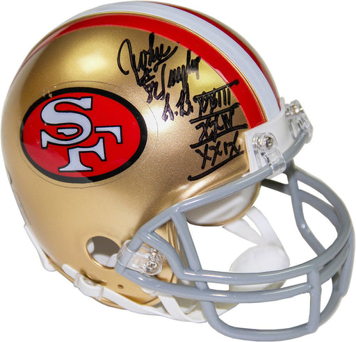 John Taylor Signed San Francisco 49ers Mini Helmet w/ "SB XXIII  XXIV  XXIX" Insc.