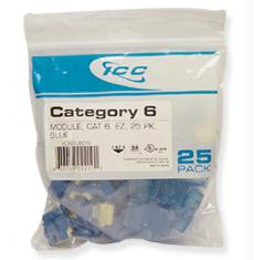 Ic107l6cbl - 25pk Cat6 Jack - Blue