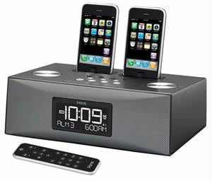 Dual Dock Triple Alarm Clock Radio