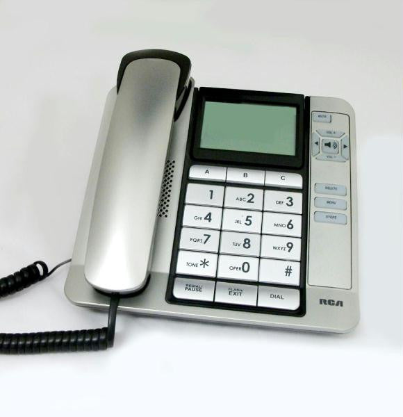 Corded Cid Desk Phone Silver