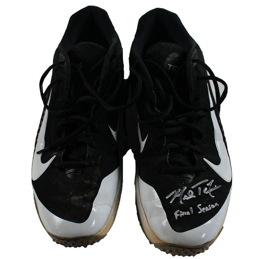 Mark Teixeira Signed 2016 Season Game Used Black/White Nike Turf Cleats (Pair) w/ "Final Season" Insc