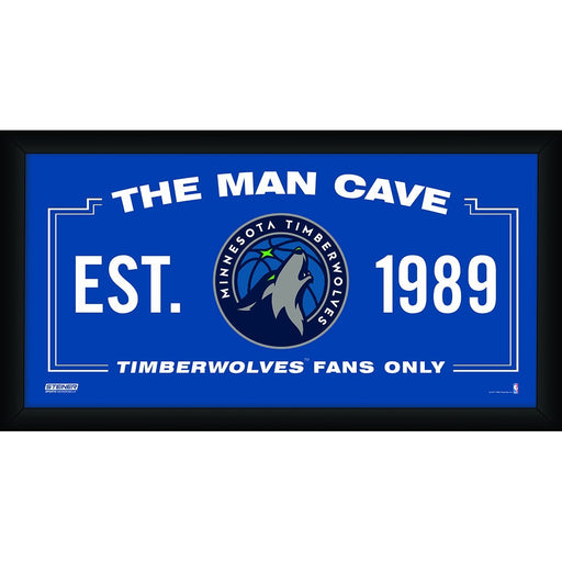 Minnesota Timberwolves Man Cave Sign 10x20 Framed Photo