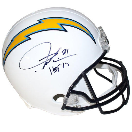 LaDainian Tomlinson Signed San Diego Chargers White Full Size Replica Helmet w/ "HOF 17" Insc