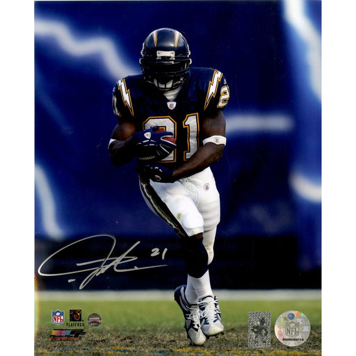 LaDainian Tomlinson Signed Blue Jersey Vertical 8x10 Photo