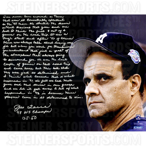 Joe Torre Signed 98' Yankees 16x20 Story Photo