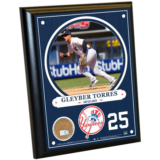 Gleyber Torres New York Yankees 8x10 Plaque with Game Used Yankee Stadium Dirt