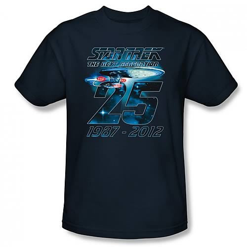 Star Trek TNG 25th Anniversary Enterprise Navy T-Shirt      