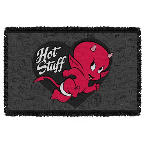 Hot Stuff Mischievous Woven Tapestry Throw Blanket          