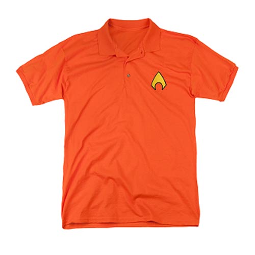 Aquaman Logo Embroidered Patch Polo T-Shirt                 