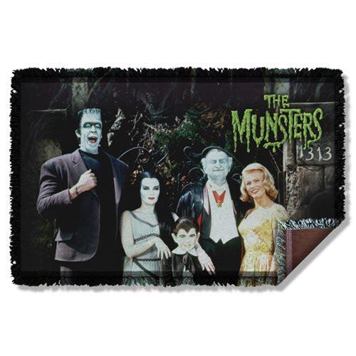 Munsters Family Woven Tapestry Throw Blanket                