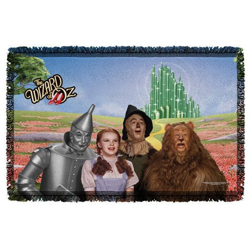 The Wizard of Oz Emerald City Woven Tapestry Throw Blanket  