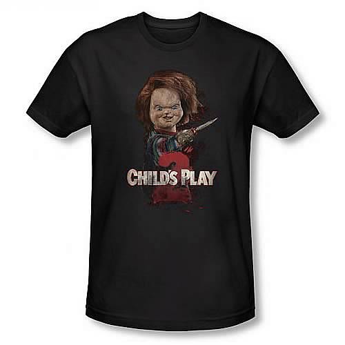 Child's Play 2 Here's Chucky Black T-Shirt                  