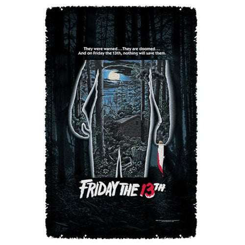 Friday the 13th Poster Woven Tapestry Throw Blanket         