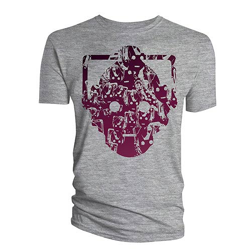 Doctor Who Cyberman Head Faces Gray T-Shirt                 