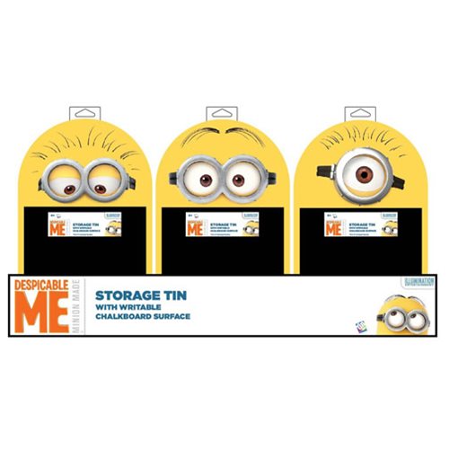 Despicable Me Chalkboard Tin Carry All Storage Box Case     