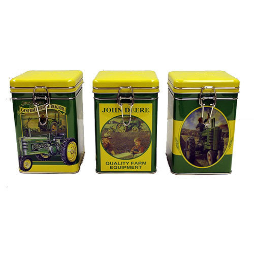 John Deere Square Lock Top Tin Case                         