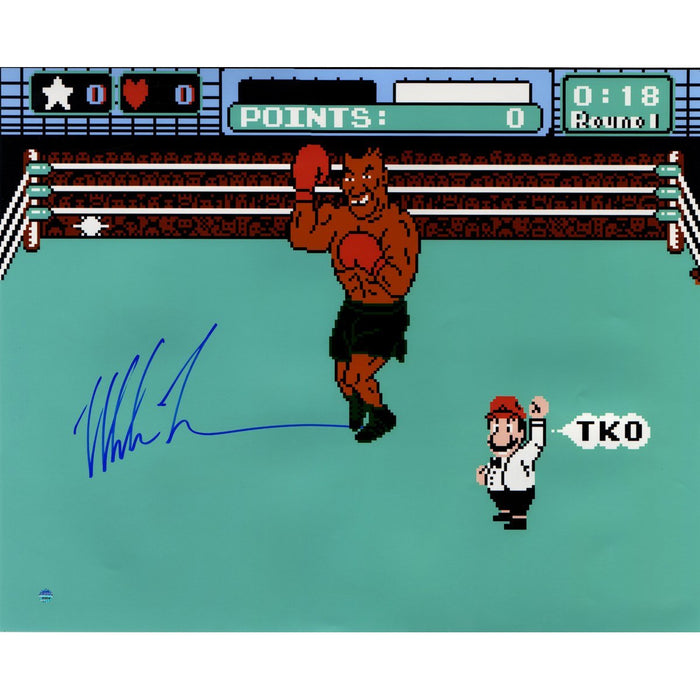 Mike Tyson Punch Out 16x20 On Metallic Photo