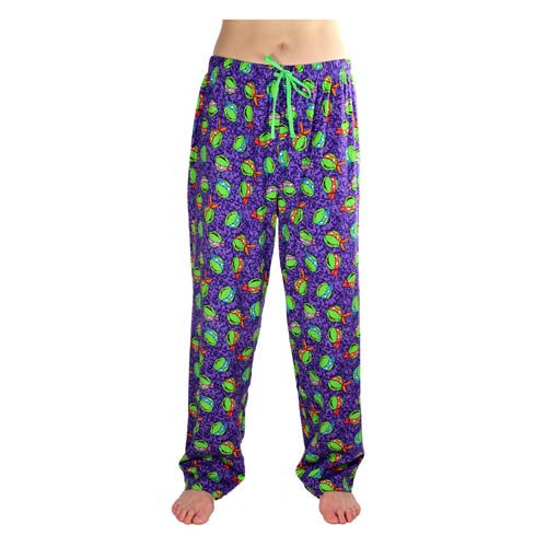 Teenage Mutant Ninja Turtles Faces Purple Pajama Pants      