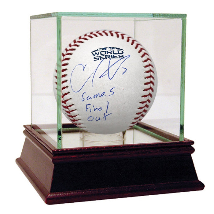 Christian Vazquez Signed 2018 World Series Logo Baseball w/ “Game 5 Final Out” Insc