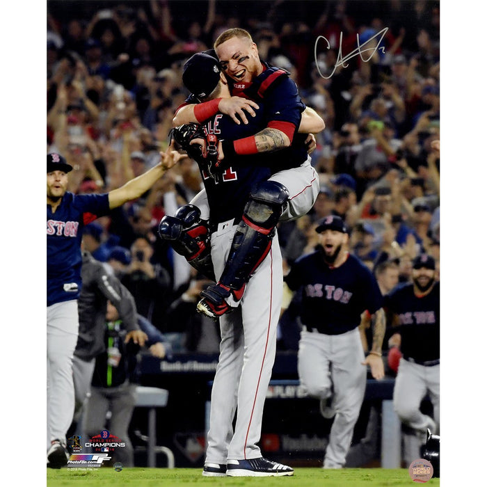 Christian Vazquez Signed Boston Red Sox 2018 World Series Game 5 Final Out 16x20 Photo 