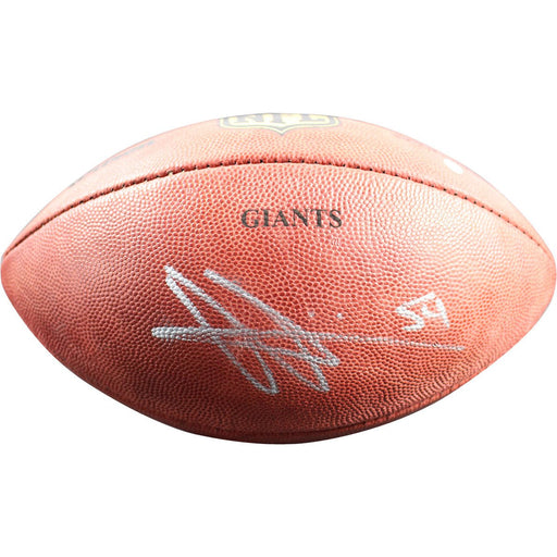 Olivier Vernon Signed Wilson Duke Official Game Football with GIANTS Engraved