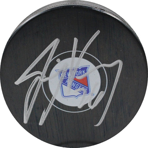 Jimmy Vesey Signed New York Rangers Puck MSG