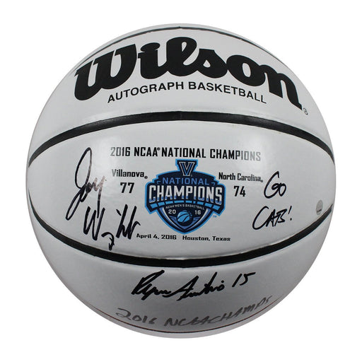 Jay Wright and Ryan Arcidiacono Dual Signed and Inscribed Wilson NCAA 2016 Championship White Panel Basketball w/ "16 Champs  Go Cats" Inscriptions