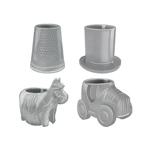 Monopoly Game Pieces Sculpted Ceramic Mini-Glass 4-Pack     