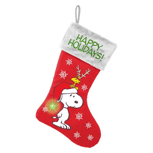 Peanuts Snoopy Happy Holidays Large Light-Up Stocking       