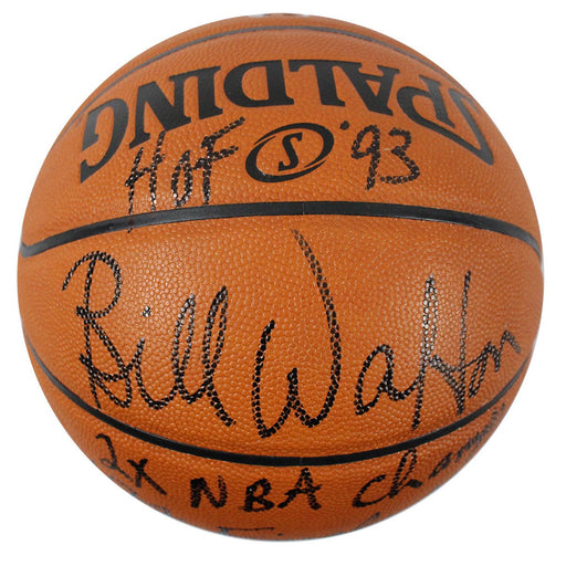 Bill Walton Signed I/O Basketball w/ "77 Finals MVP  78 NBA MVP  HOF 93   2x NBA Champs. NBA Top 50" Insc