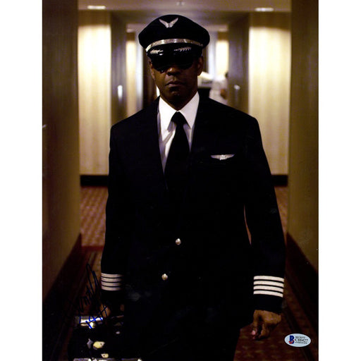 Denzel Washington Signed Flight 11x14 Photo Beckett