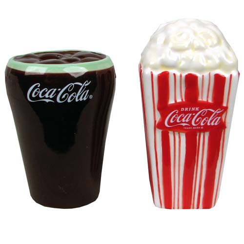 Coca-Cola and Popcorn Salt and Pepper Shaker Set            