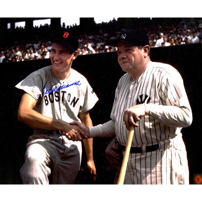 Ted Williams Signed Shaking Babe Ruth Hand 20x24 Photo