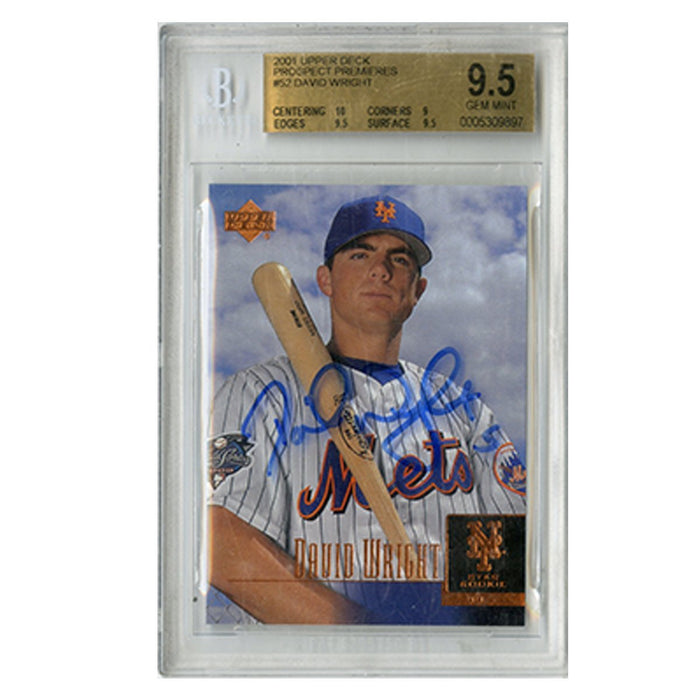 David Wright Signed Upper Deck RC Hard Case w/ "5" Insc (Beckett 9.5 GEM MINT Certified)