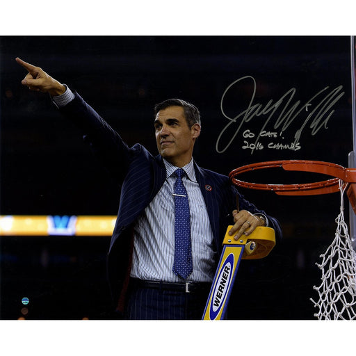 Jay Wright Signed Cutting the Net after the 2016 National Championship Game 16x20 Photo w/ "Go Cats!" Insc.