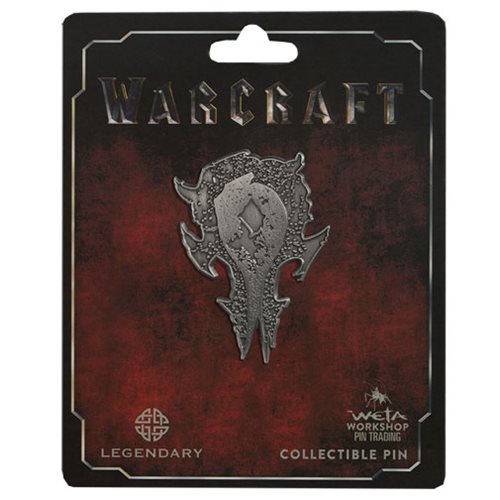 Warcraft Horde Distressed Silver Icon Pin                   